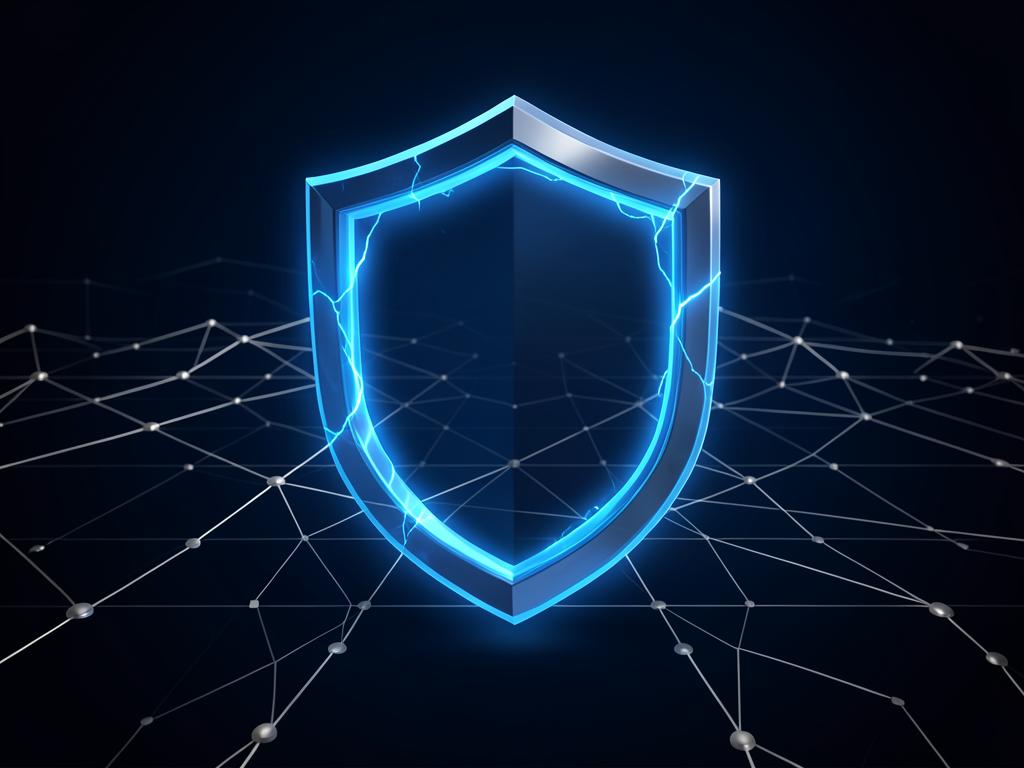 Escudo de ciberseguridad sobre una red digital empresarial